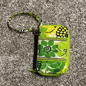 Vibrant Green Floral Wristlet Vera Bradley